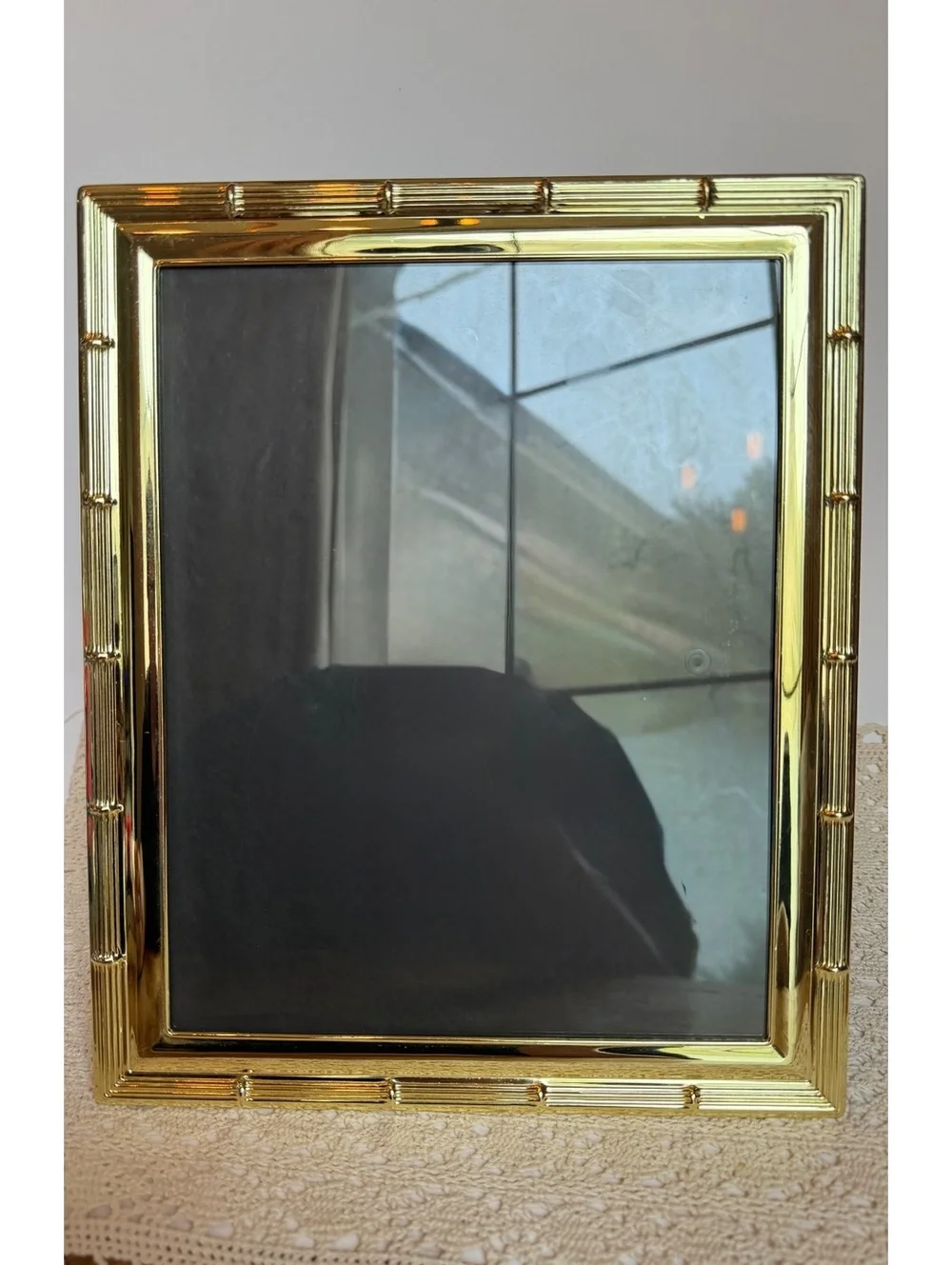 Vintage Burnes of BostoGold Bamboo Picture Frame 8x10 Brass Look